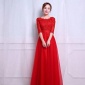 婚礼敬酒服2016新款秋冬季红色蕾丝新娘结婚礼服晚礼服长款显瘦女